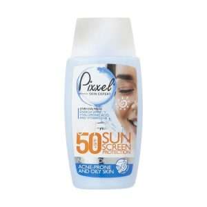 کرم ضد آفتاب بی رنگ پیکسل پوست چرب SPF50 مدل Oily Acne-Prone Skin